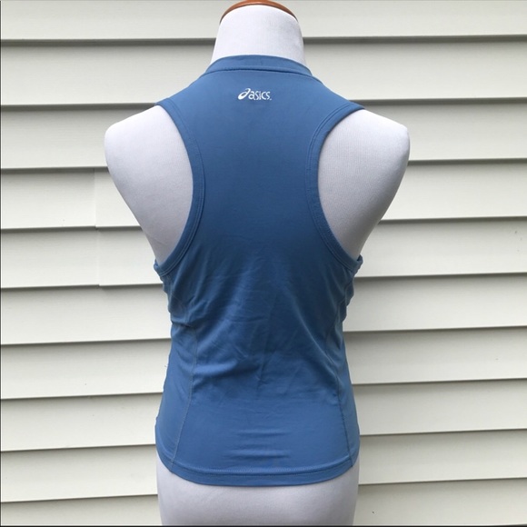 Asics fitted blue half zip workout gym yoga tennis - Picture 4 of 7